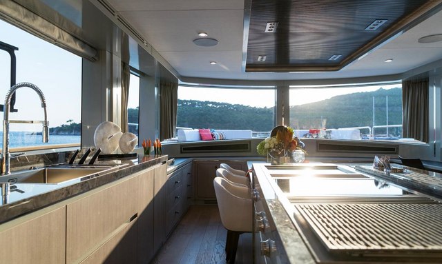 Galene IV yacht Unique Galley Design