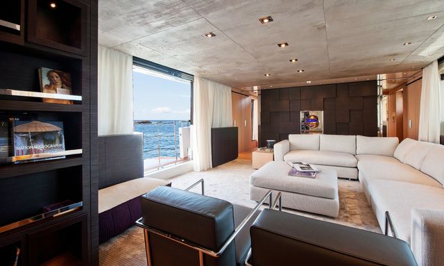 Aman yacht Full-Height Glass Salon