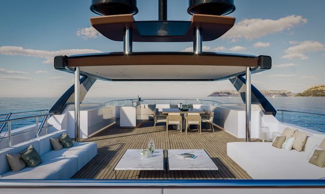 Fortitude 1 yacht Sundeck Entertaining