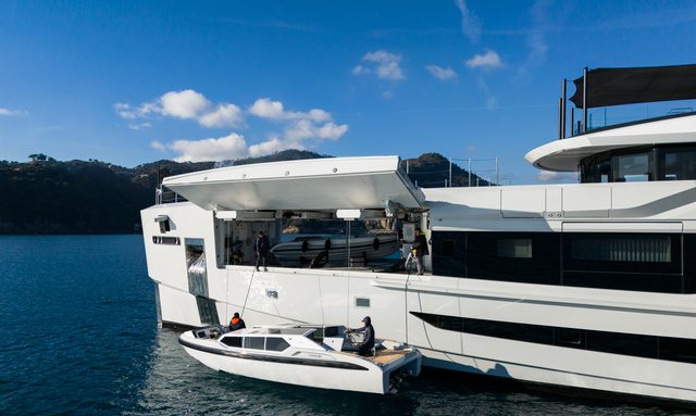 Diamond Binta yacht Dual Tender Garage Access