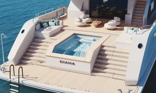 Project Diana yacht Main Deck Infinity Pool