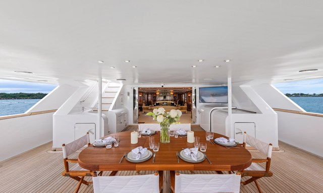 Mistress yacht Aft Deck Dining