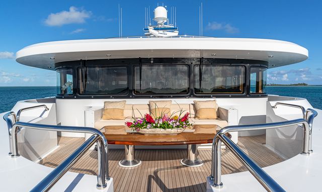 Silver Lining yacht Foredeck with Portuguese Bridge