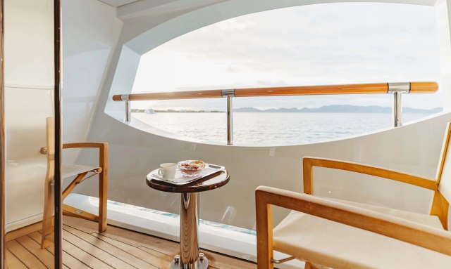 Lady B yacht Owner's Stateroom Balconies