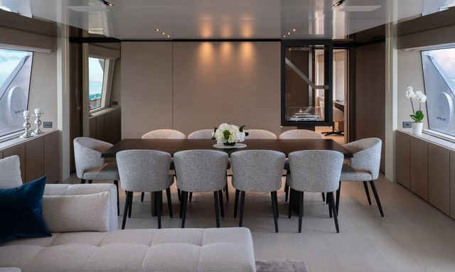 Adelia yacht Formal Dining Area