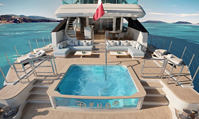 Dyna R yacht Sundeck Jacuzzi and Bar