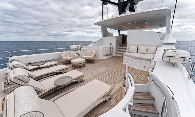 Serenity yacht Split-level sundeck built for all-day use