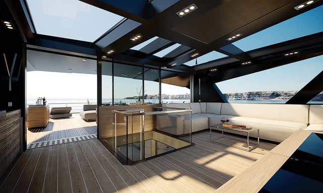 Hard 8 yacht Loft-Style Full-Beam Saloon