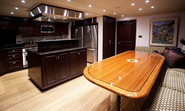 Liquidity yacht Country-Style Galley with Direct Dining Access