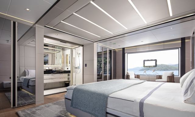 Twins yacht Glossy Surfaces and Light Wood