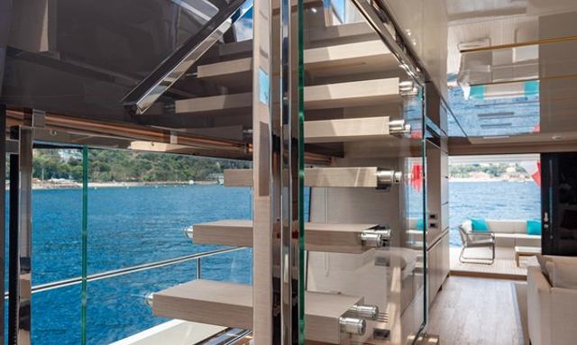 Regine Of Cannes yacht Elegant Floating Staircase