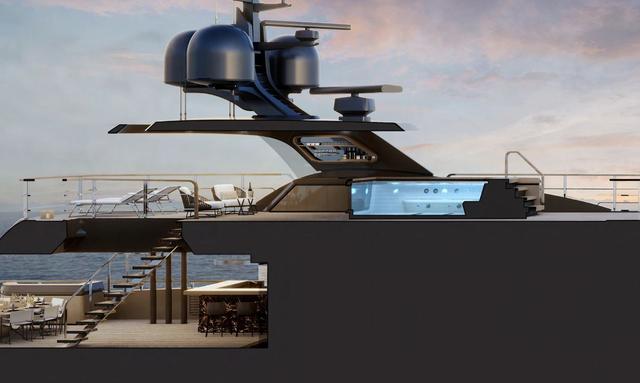 RAJA² yacht Sundeck Hot Tub