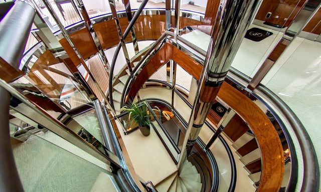 All Star I yacht Triple-Height Atrium Entrance