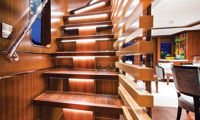 Otium @ Sea yacht Rich Cherry and Mahogany Interior