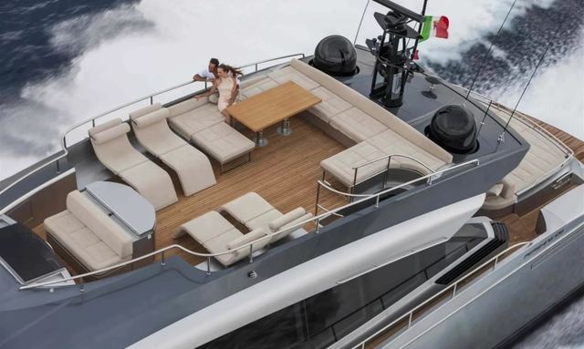 Levantine II yacht Flybridge Dining