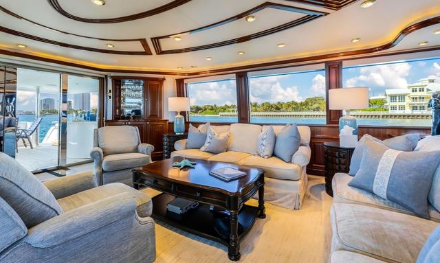 First Light yacht Panoramic Main Saloon