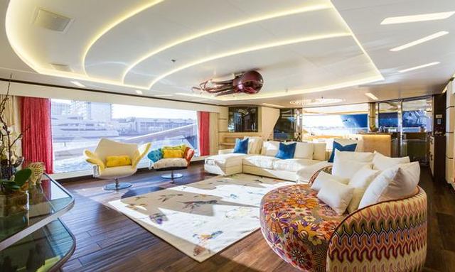 Khalilah yacht Main Saloon Glass Paneling 