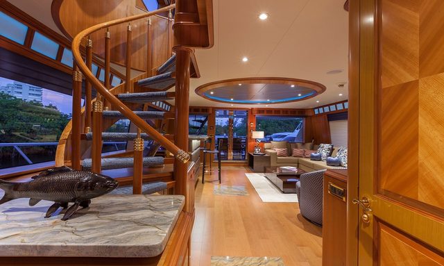 The Crown Royal yacht Elegant Cherrywood Interiors