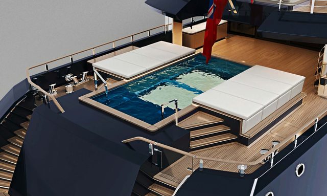Les Cinq yacht Main Deck Pool