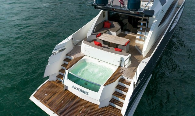 Adonis yacht Aft Deck Hot Tub