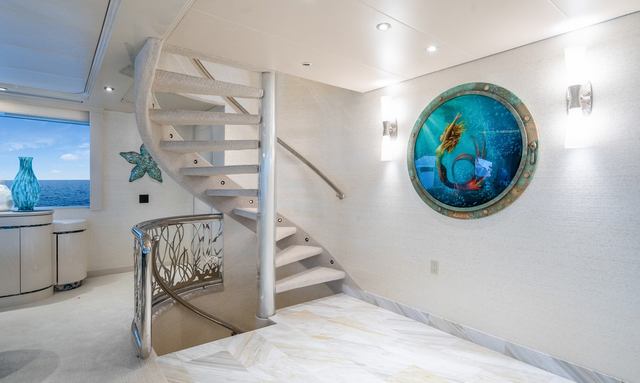 Cupcake yacht Spiral staircase as a central feature