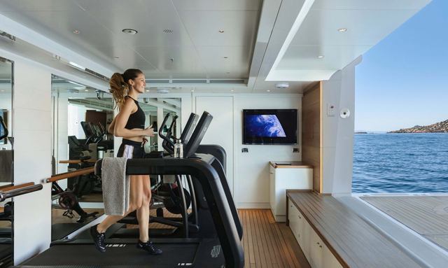 Mega Global III yacht Lower deck gym