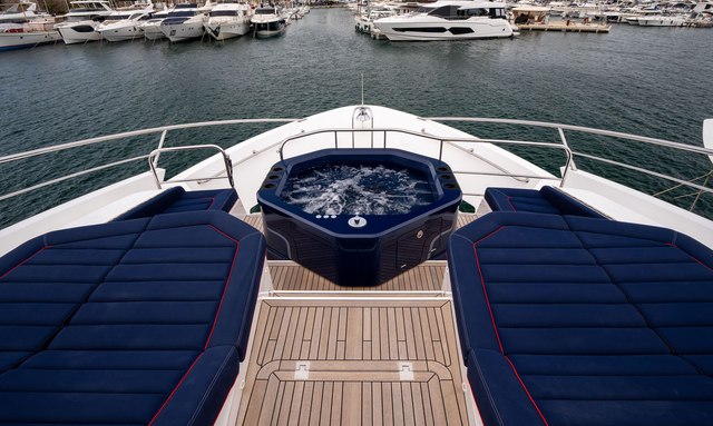 Out of the Blue yacht Elevated Foredeck Retreat