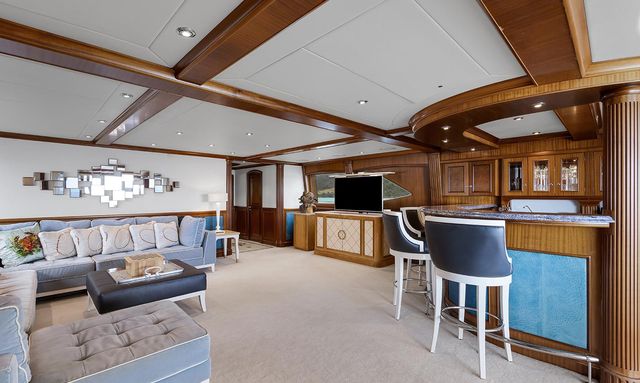 Chanson yacht Skylounge with Custom Bar