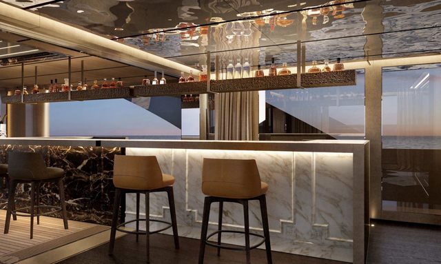 RAJA² yacht Backlit Marble Bar