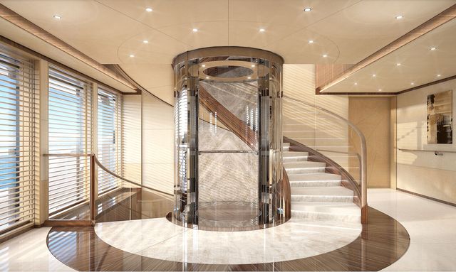 Tanzanite yacht Glass Elevator