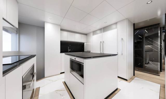 Horizon FD100 /912 yacht Galley with Privacy Options