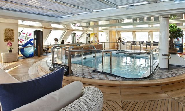 Lady Moura yacht Landmark Enclosed Pool Pavilion