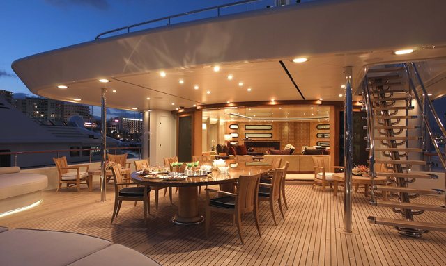 Predator yacht Al fresco dining areas