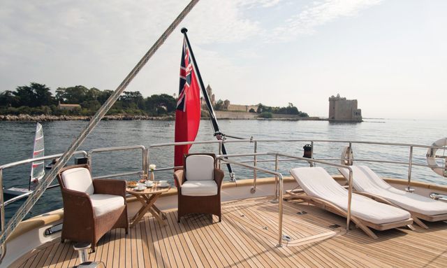 Betty Boop yacht Well-appointed aft deck