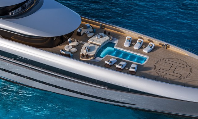 Poseidon 86M yacht Pool Deck & Helipad