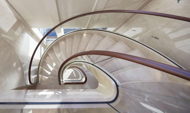Anshin yacht Atrium Staircase Through Three Decks