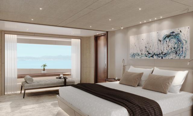 Paper Moon yacht Main deck owner’s suite with office