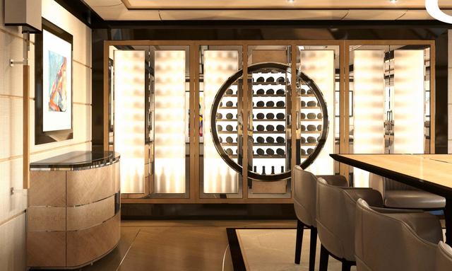 Project X yacht Wine cellar