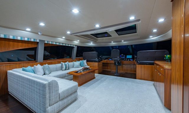 Obsession yacht Enclosed Flybridge