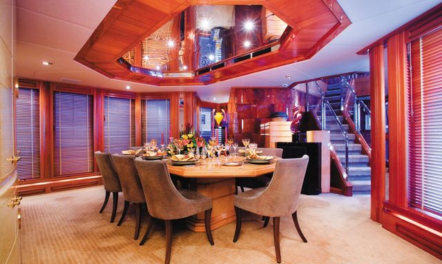 Perfect Persuasion yacht Octagonal Dining Salon