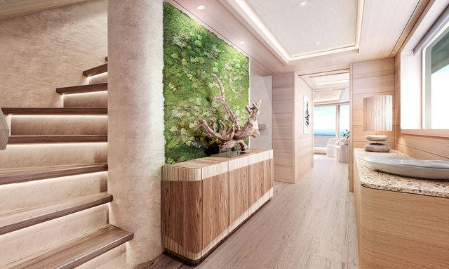 Nasiba yacht Living Moss Staircase Wall