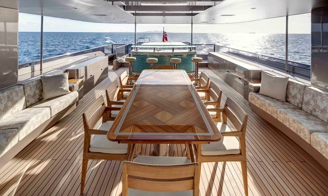 Ab Initio yacht Outdoor Dining Options