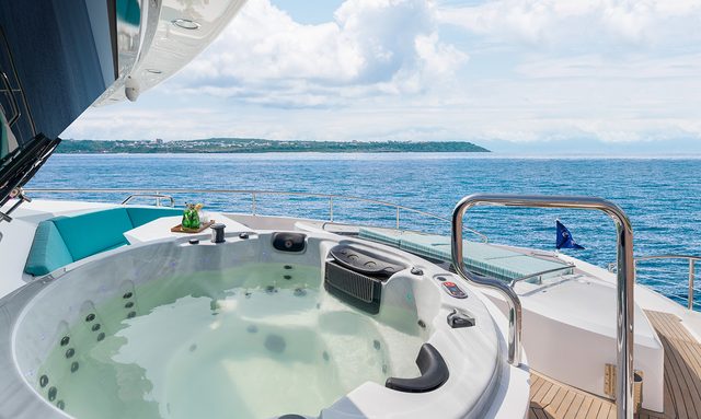 Aura yacht Upper Deck Jacuzzi Terrace