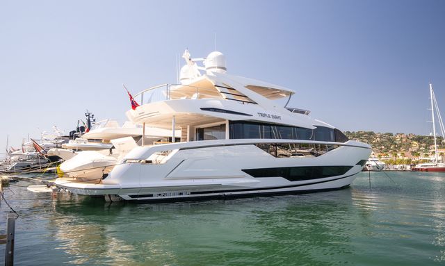 Triple Eight yacht Sunseeker 90 Ocean wide-beam yacht platform