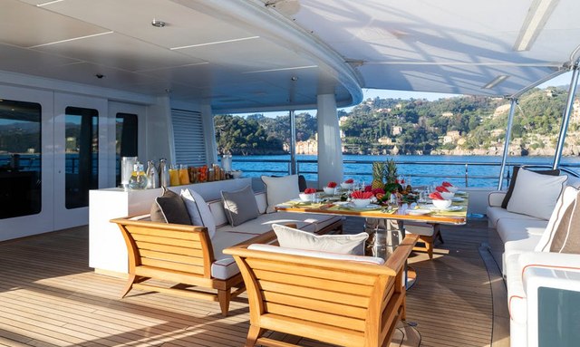 Revelry yacht Alfresco Dining Options