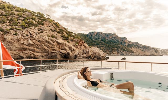 Delta One yacht Sundeck With Jacuzzi Views