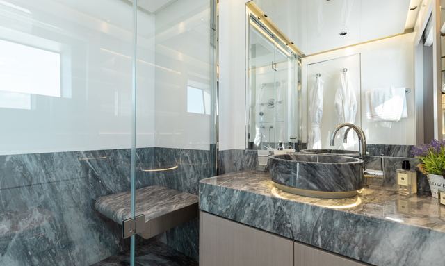 Lady K yacht Italian Marble Detailing