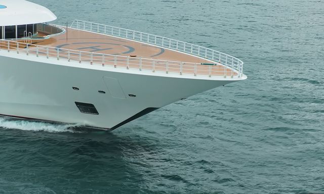 Boardwalk yacht Twin Helipads Across Two Decks