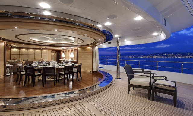 Chayka yacht Two Dining Areas