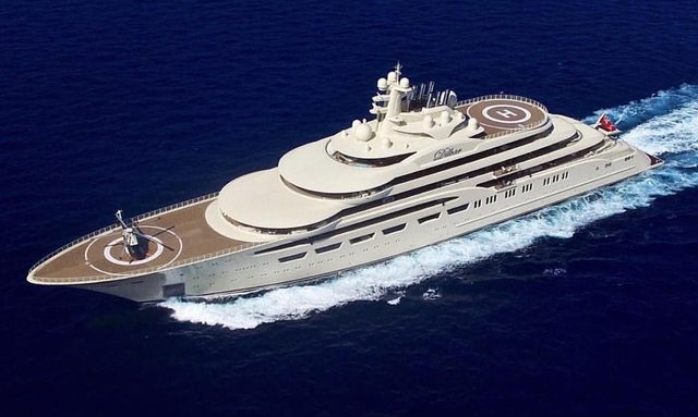 Dilbar yacht Dual Helicopter Landing Pads